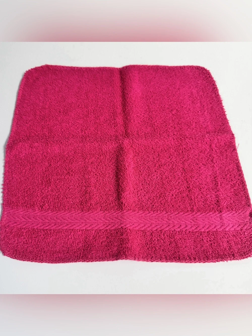 Comfort Bay Pink Washcloths with Dobby Border 100% Cotton 12x12 Lot of Four NWT
